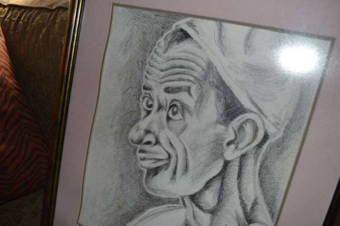Pencil / Charcoal? Portrait - Signed, Framed Behind Glass