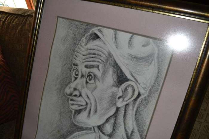 Pencil / Charcoal? Portrait - Signed, Framed Behind Glass
