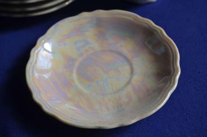Lustre Ware Iridescent Pearl 15 Piece Demitasse Tea Set
