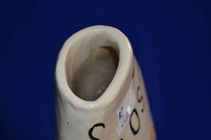 Large Ceramic Rhino Horn Shaped Decanter