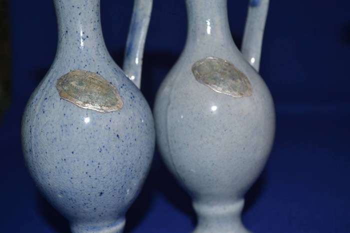 Two Pairs Decorative Porcelain Jugs / Pitchers