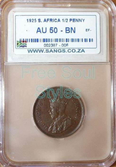1925 1/2 Penny SANGS AU 50 BN