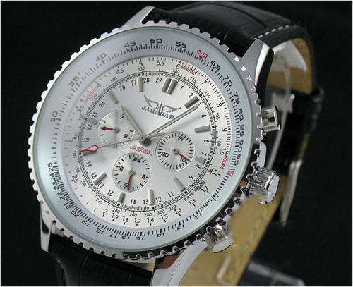 Mens Functional Jarugar Watch Automatic Mechanical Subdial Day Date 24hrs