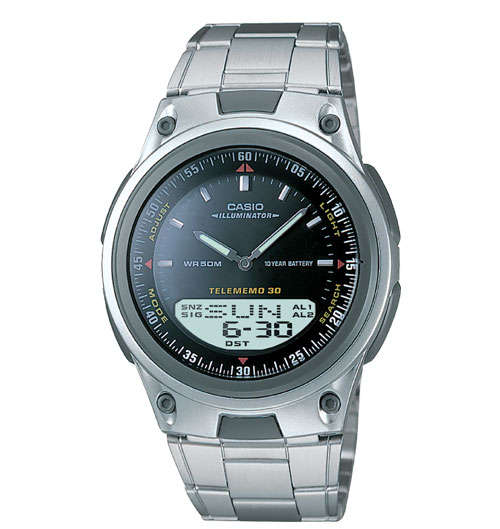 CASIO Men's Ana-Digi 10-Year Battery Bracelet Watch (BLACK RD ST)