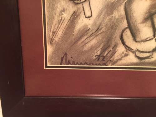 HENNIE NIEMANN MIXED MEDIA PAINTING MEN HARVESTING
