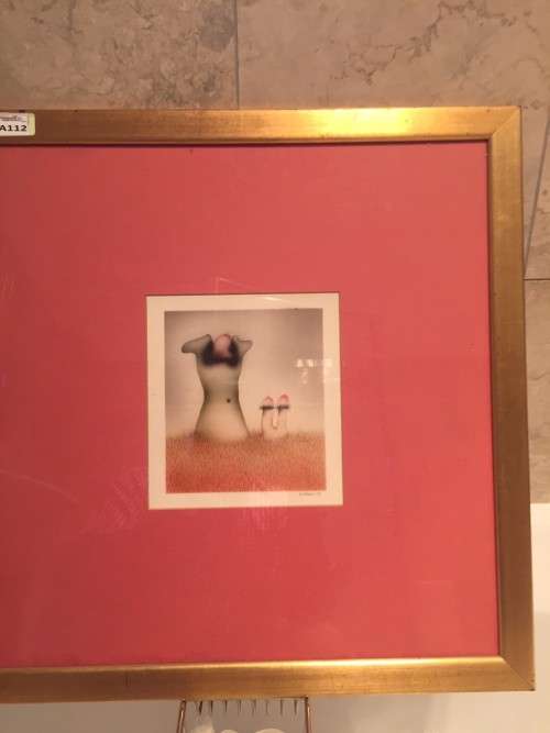 NORMAN CATHERINE ORIGINAL AIRBRUSH PAINTING UNTITLED 1972, LISTED SOUTH AFRICAN ARTIST