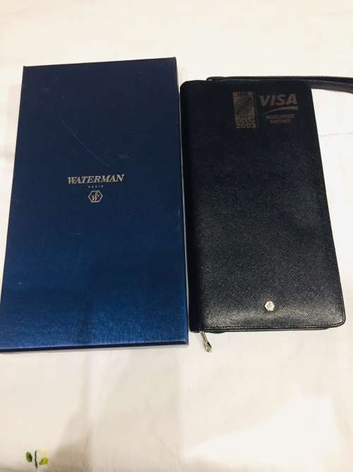 VINTAGE GREEN WATERMAN EXPERT FOUNTAIN PEN + GREEN WATERMAN PREFACE PENCIL+ WATERMAN LEATHER CASE