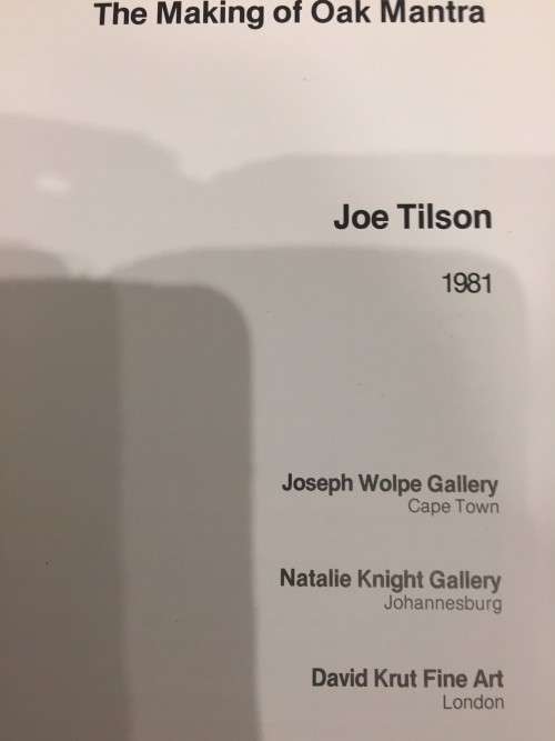 JOE TILSON `OAK MANTRA` LIMITED EDITION PRINT SIGNED AND NUMBERED AND BOOK
