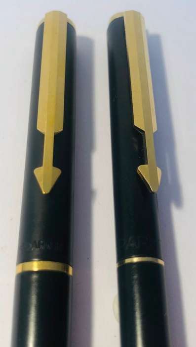 PARKER FLIGHTER ROLLERBALL PEN AND PENCIL-MATT BLACK WITH GOLD TRIM