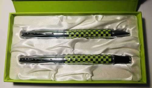 BALMAIN MATCHING ROLLERBALL PEN AND BALLPOINT PEN IN ORIGINAL BOX WITH EXTRA BALMAIN CASE