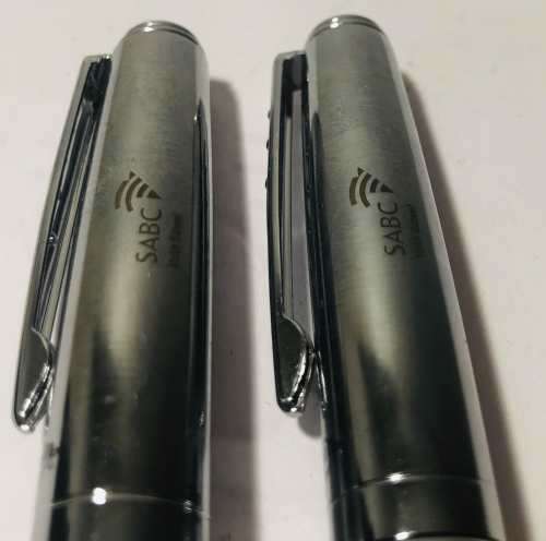 BALMAIN MATCHING ROLLERBALL PEN AND BALLPOINT PEN IN ORIGINAL BOX WITH EXTRA BALMAIN CASE