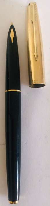 VINTAGE SET PARKER 61 ROLLED GOLD FOUNTAIN PEN WITH 14K NIB AND BALLPOINT PEN-GOLD AND BLACK