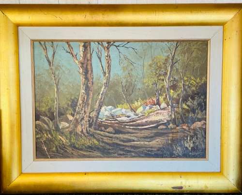 REG GRATTAN FOREST LANDSCAPE OIL ON BOARD - BEAUTIFUL PAINTING