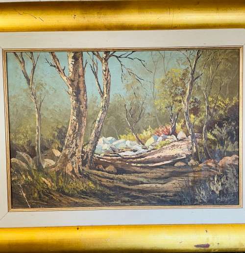 REG GRATTAN FOREST LANDSCAPE OIL ON BOARD - BEAUTIFUL PAINTING