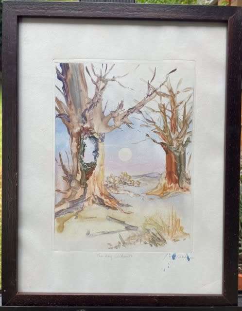 SIGNED! DURANT SIHLALI ORIGINAL WATERCOLOUR `THE DAY WILLOWS`