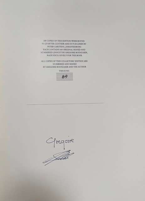 GREGOIRE BOONZAIER LINOCUT AND COLLECTOR`S EDITION BOOK