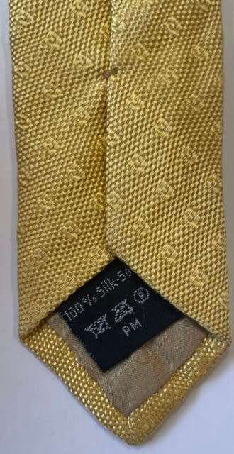 ORIGINAL YELLOW DUNHILL MENS PURE SILK TIE