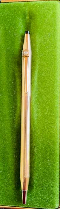 CROSS PEN 14K GOLDPLATED WITH DIAMOND ON CLIP IN BOX