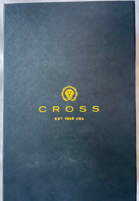 CROSS CENTURY II CHROME AND GOLD FOUNTAIN PEN AND BALLPOINT PEN WITH CROSS LEATHER PEN POUCH