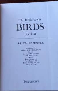 The Dictionary of Birds in Colour B Campbell