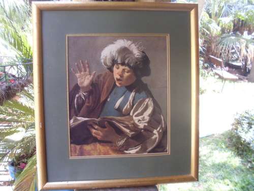 STUNNING FRAMED PRINT OF "THE SINGING BOY" ORIGINAL BY HENDRICK TER BRUGGHEN