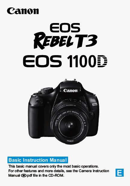 Canon EOS 1100D Instruction Manual