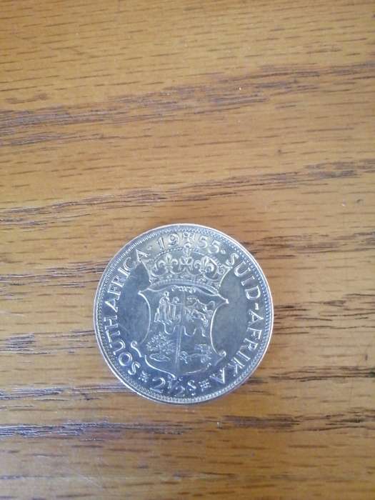 1955 south africa 21/2s coin