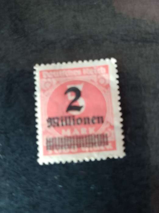 Germany 1923 Weimar Rep. Stamp 2 Millionen over 5.