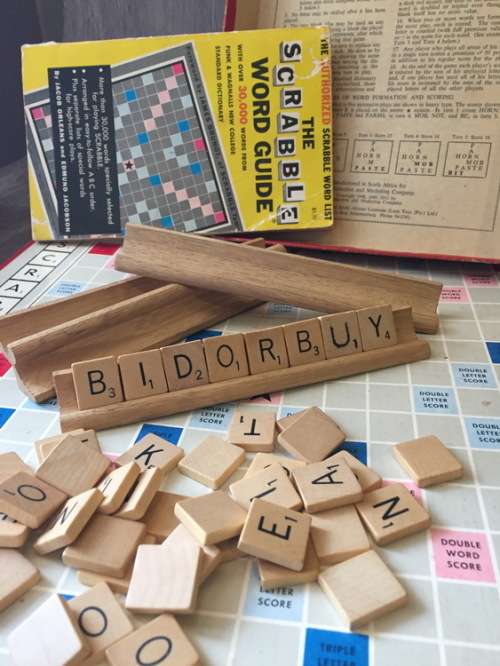 Vintage Scrabble with Wooden Tiles