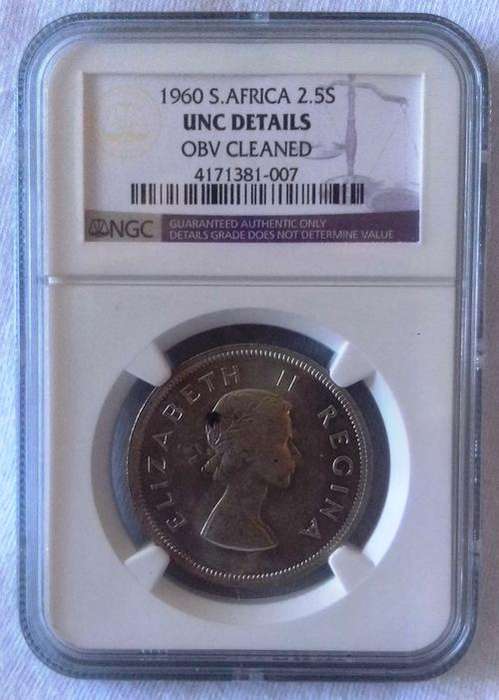 1960 2.5 Shillings, NGC graded UNC