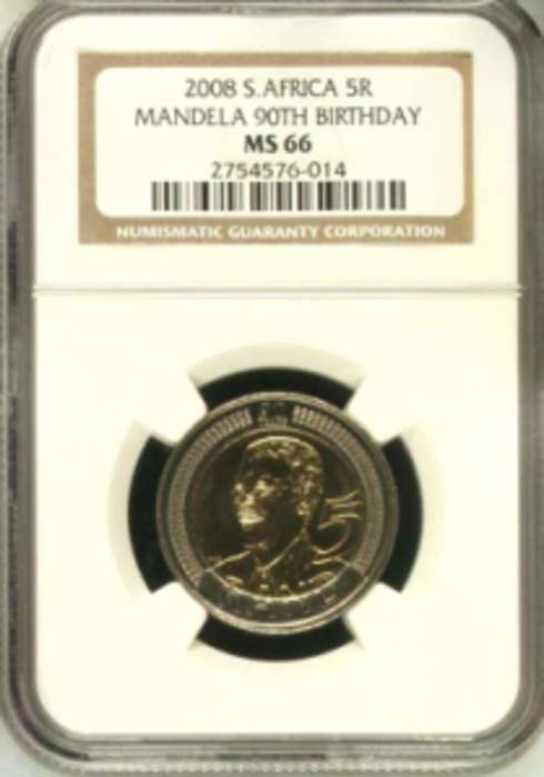 ms66 NGC mandela 90th birthday 2008