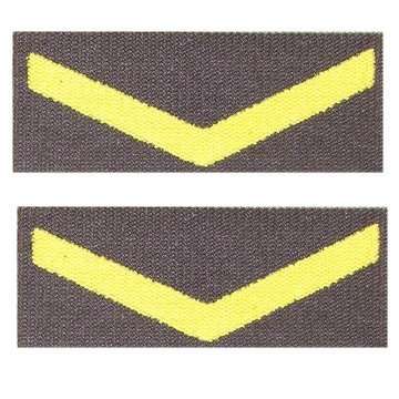 S.A.D.F LANCE CORPORAL PRINTED RANK INSIGNIA ON VELCRO BACKING.