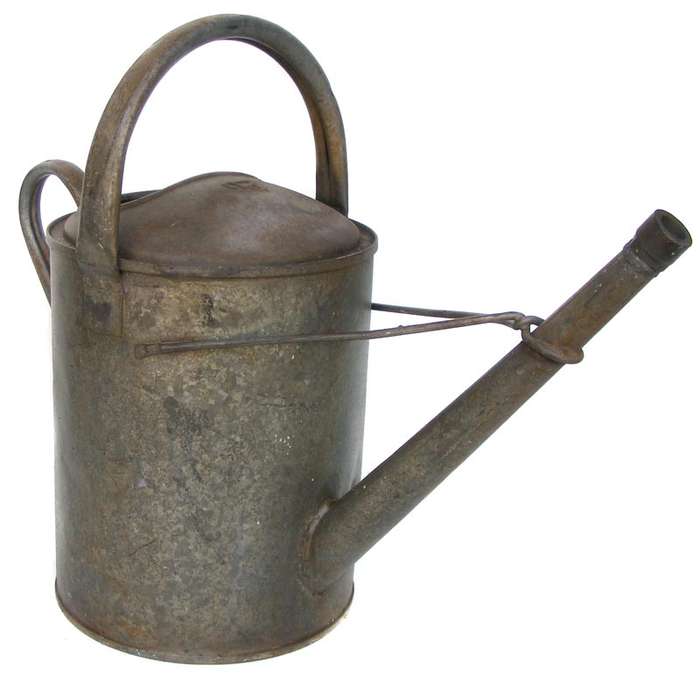 Vintage Galvanized Steel Watering Can - 10L - Solid Old Piece!