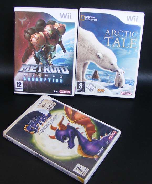 Lot of 3 Nintendo Wii games - Very good condition - Spyro, Arctic Tale, Metroid