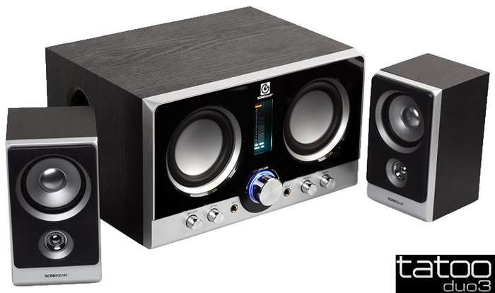 SonicGear Tatoo Duo 3 2.1 Multimedia Speakers, Total Power Output: 45 Watts RMS
