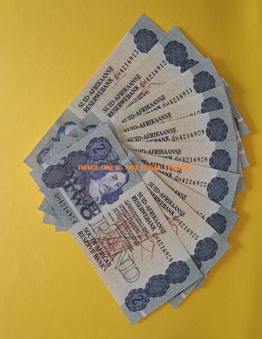 S. A. Bank Note : Series Lot (In Sequence) - South Africa R2 Rand Notes