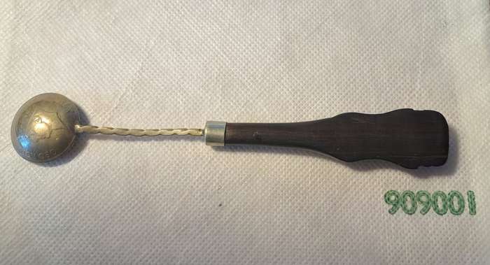 Vintage 1949 East African Ebony & Coin Spoon Silver Shilling