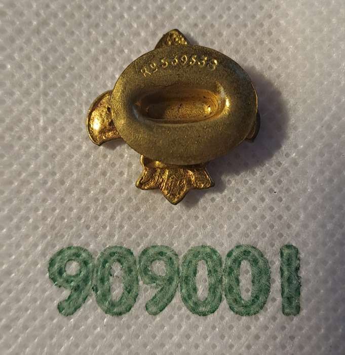 Boy Scouts brass arrowhead round lapel badge (Scares and original)