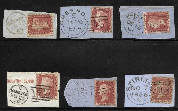 GREAT BRITAIN PENNY REDS  ON PIECE
