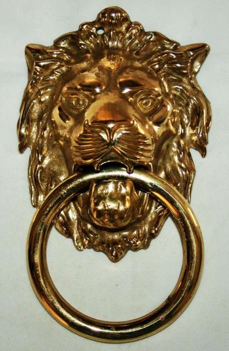 *VICTORIAN*AMAZING LARGE 1.1KG  SOLID BRASS VICTORIAN LION HEAD DOOR KNOCKER