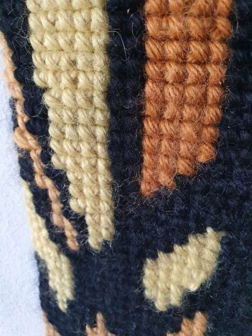 MID CENTURY ABSTRACT GIRL WALL HANGING WOOL TAPESTRY