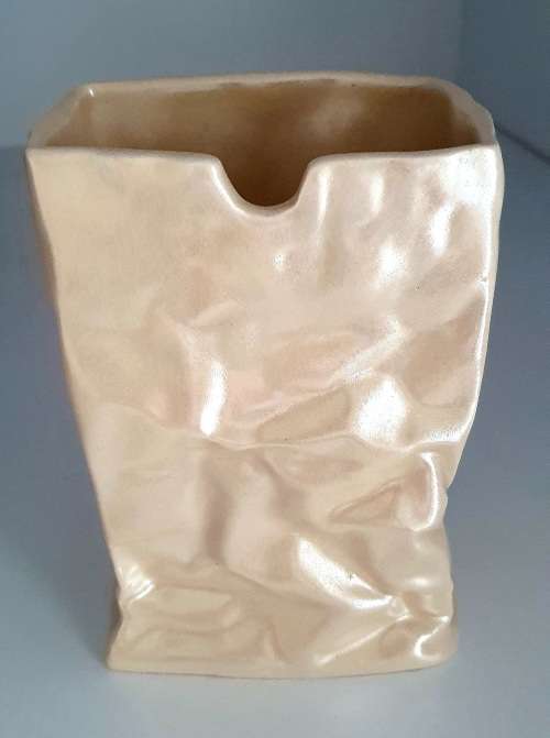 Vintage Paper Bag Vase by Tapio Wirkkala Style Vase Mid Century