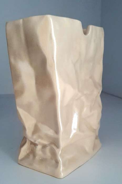 Vintage Paper Bag Vase by Tapio Wirkkala Style Vase Mid Century