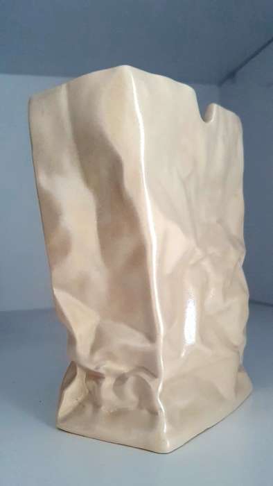 Vintage Paper Bag Vase by Tapio Wirkkala Style Vase Mid Century