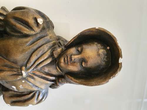 Voortrekker Chalkware woman/girl wall decor figurine