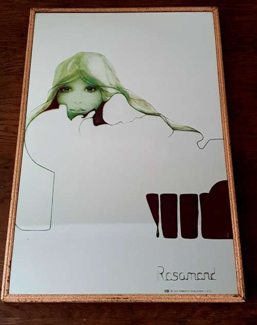 1970`s Christine Rosamond Framed Art Mirror