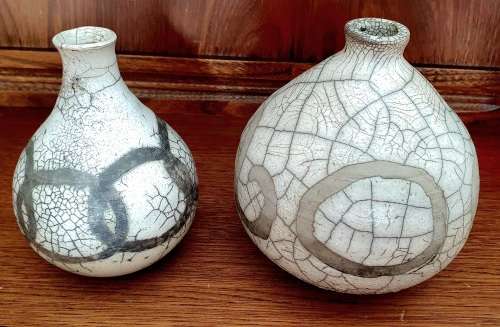 Pair of RAKU pottery vases/pots