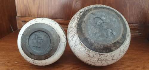 Pair of RAKU pottery vases/pots