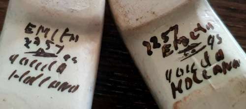 Pair of Gouda Holland Pottery Dutch Clog Shoes