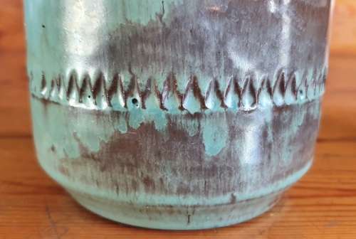 Liebermann Pottery South Africa Turquoise and brown shades of color pot/vase